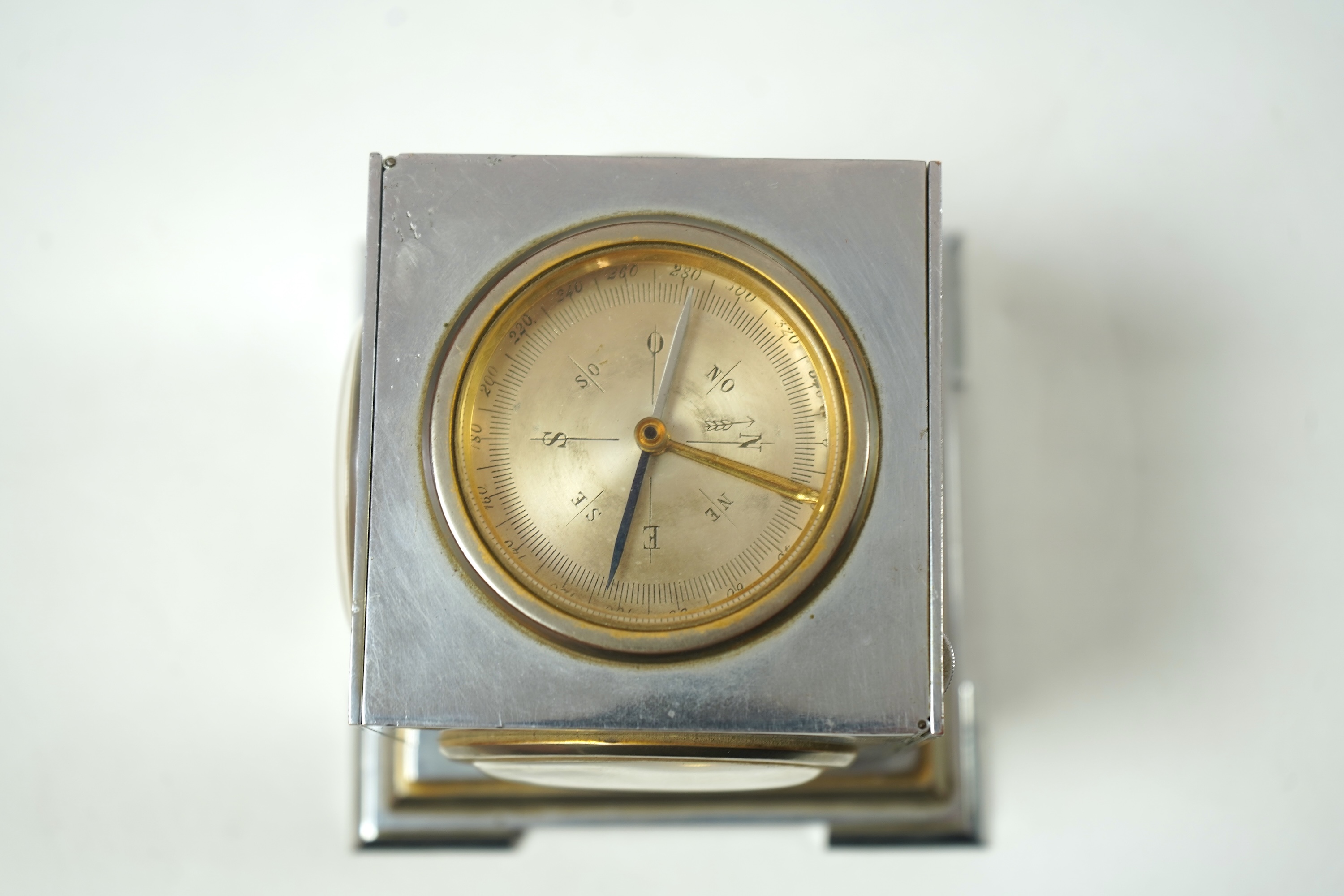 A French Art Deco chrome and gilt desk compendium c.1930